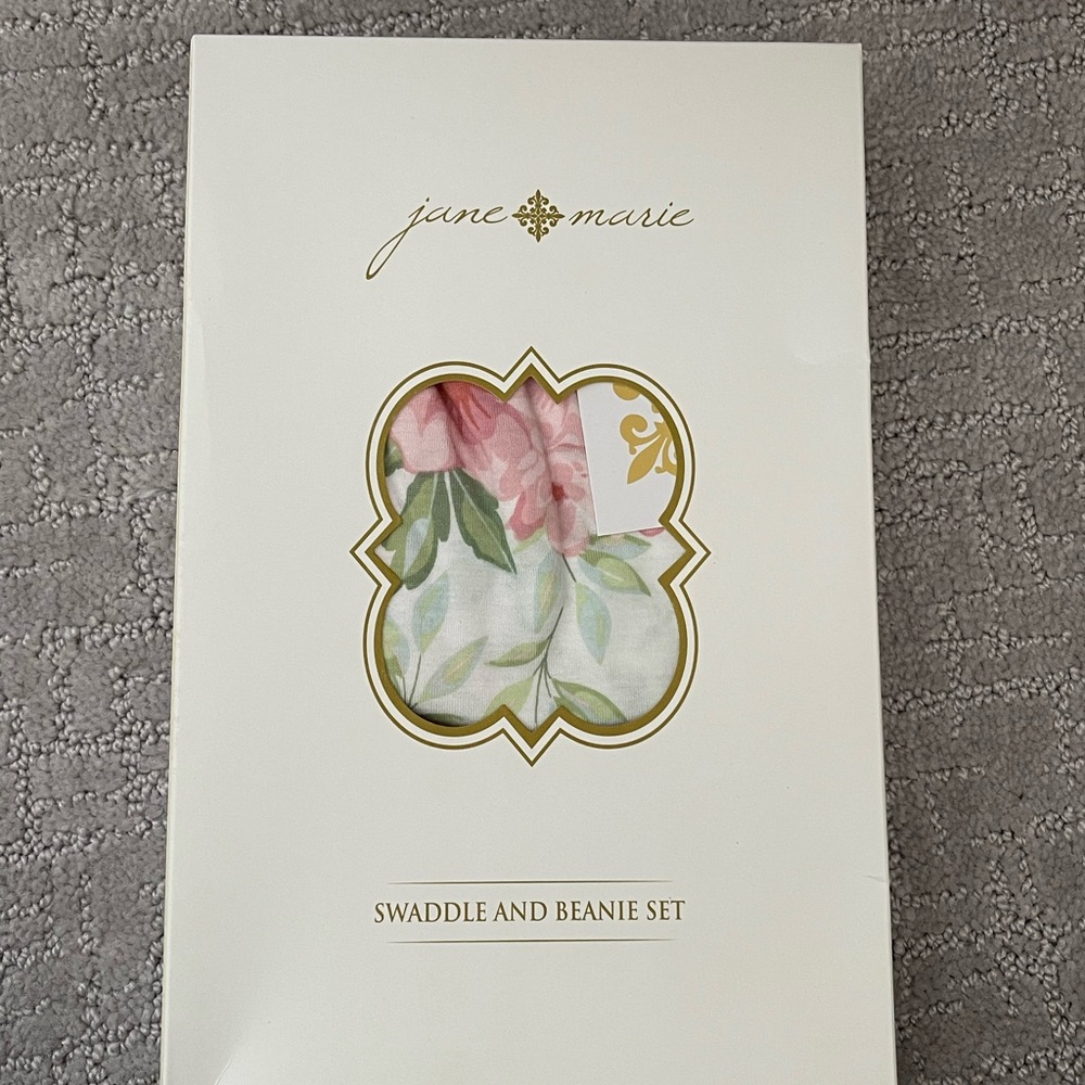 Jane Marie Swaddle and Beanie Set